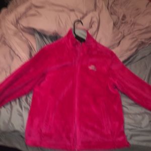 Like new, hot pink, Women’s North Face fuzzy coat!